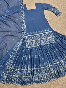 <b>Presenting</b> New Designer Wedding Wear Faux Georgette Sequence Embroidery Work Top and Sharara With Sequence Work Dupatta - Product Image 6