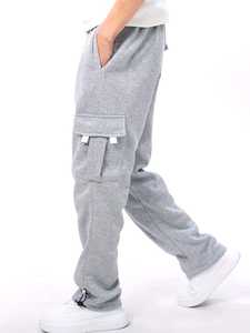 Pantalones de Forro Polar Unisex al por Mayor, Resistentes al Viento, 100% Algodón, Estilo Hip Hop, con Logotipo Personalizado, para Deportes al Aire Libre - Product Image 5