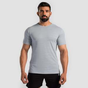T-shirt oversize Prime Alpha (gris clair) en maille basique, 200 grammes, tissu Dry-Fit, imprimé sérigraphié, tee-shirt basique - Product Image 2