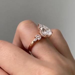 Excellent Quality Luxury 10K Gold Moissanite <b>Diamond</b> <b>Ring</b> for Engagement or Anniversary Available at Affordable Price - Product Image 1