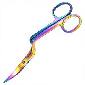 Ciseaux à broder courbés à manche lisse pour broderie machine et points de tissu, couleur arc-en-ciel, taille moyenne 6,5 pouces DADDY D PRO - Product Image 1