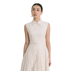 Sustainable Fashion EMILIA PLEATED MIDI DRESS High Quality Luxury <b>Women</b> Dresses Floral Cotton Jacquard Good Price Order in Bulk - Product Image 1
