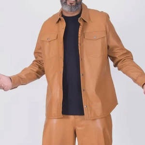 Nouvelle tendance hommes veste et pantalon en cuir PU ensemble tenue de mode décontractée pour veste et pantalon en cuir de vachette quotidien - Product Image 3