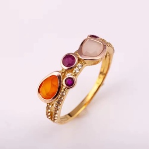 Anillo chapado en oro de 14 quilates con rubí natural, joyería Vintage para mujer, Diseño Artesanal de plata 925 de Tailandia - Product Image 2