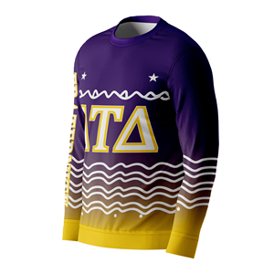 Suéteres Tejidos Personalizados OEM de la Hermandad Delta Tau Delta con Letras Griegas, Suéter Bordado Unisex Personalizado para Universidad, Estilo Feo Navideño - Product Image 4