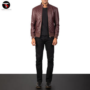 แจ็กเก็ตหนังของผู้ชายสไตล์วินเทจหนังมีฮู้ดออกแบบโลโก้ได้ตามต้องการ - Product Image 6