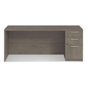 Alera AE1NZK-S2472UF Serie Sevilla 72 pulgadas. X 24 pulgadas X 29 Pulgadas Organizador de Oficina de Nogal con Pedestal Derecho y Credenza - Product Image 2