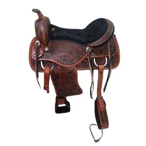 Diseño atractivo tallado a mano cómodo placer occidental montar a caballo sillín vaquero occidental doma sillín con tachuela a juego - Product Image 4