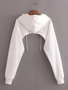 Nouveau Crop Top Femme Ensemble Décontracté à Capuche Court 100% Coton Personnalisé Surdimensionné 2 Pièces Femme Hoodies Sweat-shirt Shorts Set2026 - Product Image 6