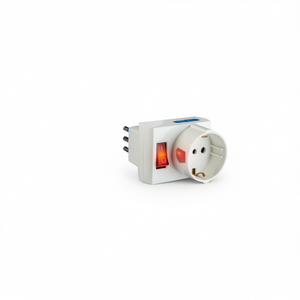Italian Standard Electrical <b>Socket</b> Adapter Switch 2P+T 10A for 2 <b>Sockets</b> and 10/16A for 1 <b>Socket</b> Multi-Plug Feature - Product Image 2