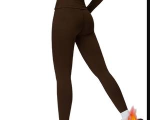 Leggings de Yoga de Cintura Alta con Logotipo Personalizado, Spandex Sólido, Ropa Deportiva Cálida para Otoño e Invierno, Sin Costuras, de Secado Rápido para Mujer - Product Image 1