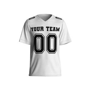 เสื้อยืดฟุตบอลคอวีสำหรับทุกเพศเสื้อฟุตบอลอเมริกันพิมพ์ซับลิเมชันงานตามสั่ง - Product Image 1