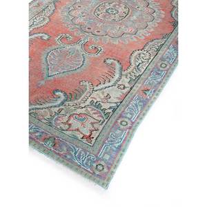 Alfombra de Lana Vintage Pae-2632 de Gran Tamaño, Roja y Naranja, con Patrón de Medallón Anudado a Mano, para Uso Doméstico, para Entrada o Pasillo, Rectangular 9x12 - Product Image 2