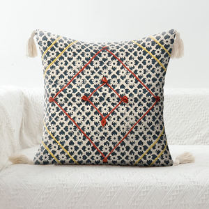 Tissé à la main noir et blanc housses de coussin oreillers brodés 100% coton matériel housses de coussin pour la maison salon décor - Product Image 1