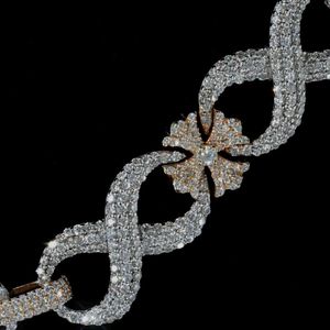 Bracelet Infinity en Moissanite Sertie de Pierres, Plaqué Rhodium, Bijoux Hip Hop Orthodoxes, Cadeau de Fête - Product Image 3