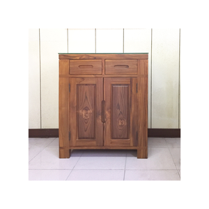 Meuble de rangement en teck moderne, magnifique, durable et éco-responsable, 2 portes, 2 tiroirs, style chinois, pour la maison, le salon - Product Image 5