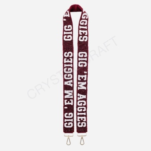 Aggies Customized <b>White</b> Gold Seed Bead Bag Straps Fashionable Accessories for <b>Purse</b> Beaded Strap Special Bag Parts Accessories - Product Image 1