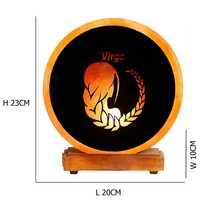 Lampu tanda zodiak bulat kualitas tinggi ramah lingkungan kristal murni garam Himalaya dekorasi rumah hewan ukiran tersedia