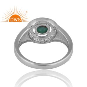 Diseño caliente plata Arizona turquesa y topacio blanco anillo de piedras preciosas mujeres diseño personalizado joyería para mujeres regalo para ella - Product Image 2