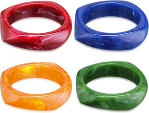 Bracelets en résine effet marbre artificiel avec fleurs intégrées pour accessoires de mariage et de fête - Product Image 2