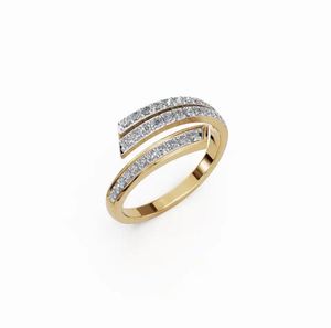 แหวนเพชรโมอิสสีทองทรงหกเหลี่ยมสำหรับผู้หญิง - Product Image 5