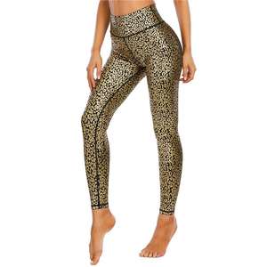 Transpirable Spandex Gym Workouts Yoga Butt Lift Tejido de punto Cintura alta Leggings deportivos para mujeres - Product Image 3