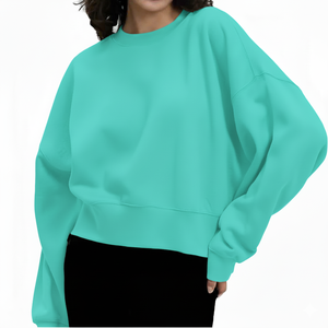 Trendy Women Oversized Pullover Sweatshirt Soft Warm Breathable Fleece Loose Fit Street <b>Aesthetic</b> Winter Long Sleeve Comfortable - Product Image 3