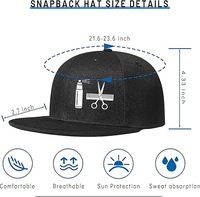 Casquettes de barbier pour hommes, casquette de baseball ajustée à visière plate, couleur personnalisée, coton/polyester, durable, logo personnalisé pour usage en salon