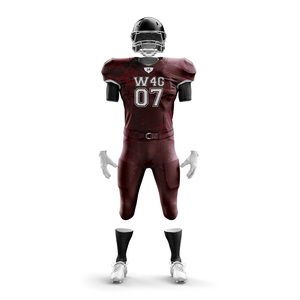 W4G Ensembles d'uniformes de football américain unisexes personnalisés de haute qualité 100% polyester imprimé par transfert thermique respirant grande taille - Product Image 4