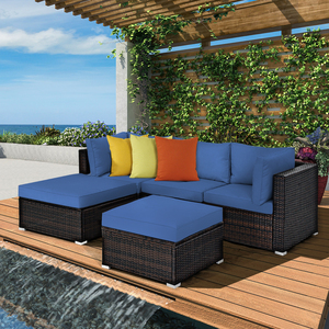 Juego de muebles de sofá listo para enviar, muebles de ratán de colores personalizados, diseño personalizado, juego de sofá de 5 uds, fábrica Phu Linh sin vidrio - Product Image 4