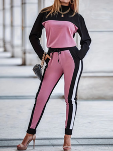 Ensemble deux pièces pour femmes, taille plus, sportif, décontracté, automne, uni, manches longues, capuche, haut et pantalon de jogging à genoux, longueur courte - Product Image 4