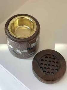 Nuevo quemador de incienso árabe de soporte alto minimalista moderno quemador de incienso de Ramadán quemador de incienso de cerámica mate con soporte - Product Image 3