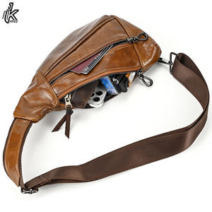 Sac de poitrine en cuir véritable pour hommes, nouveau Design, sac de jour à dos unique, sac de messager Vintage Cool - Product Image 3