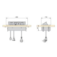 Emuca Atom 26 Modelo 5029525 Conectores y Soportes de Estante de Escritorio Multi-Conector EU de Aluminio Pintado, Acero, Plástico y Zamak España