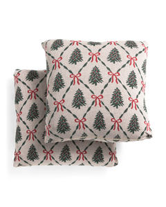 Coussin décoratif classique en tissu écologique, motif forêt de Noël moderne, avec fermeture éclair, amovible et lavable - Product Image 1