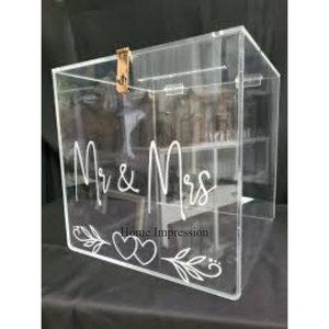 Recién llegado, bolso de diseñador, acrílico transparente totalmente transparente, hecho para boda, deseo bueno y cajas de tarjetas de invitación, suministros - Product Image 4