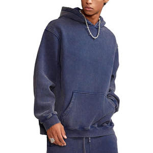 Envío rápido Fabricante OEM Venta al por mayor Sudaderas con capucha de talla grande Recortada Peso pesado 420 GSM Bordado desgastado Lavado ácido Sudadera con capucha - Product Image 2