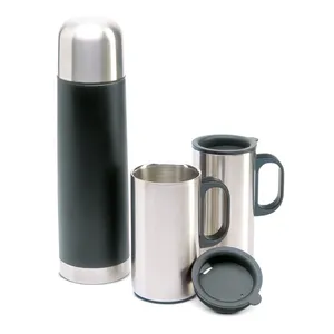 Vasos Personalizados de Acero Inoxidable ISOSET, Termo ISOSET con Tazas, Producto Promocional - Product Image 1