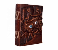 Hocus Pocus Book Of Spell Cuero genuino Deckle Edge Paper Third Eye Grimoire Journal Vintage Book Of Shadows Notebook o diario