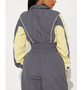 Premium Quality Nylon Tracksuit <b>Set</b> Zip-up Jacket Lightweight Waterproof Breathable Windbreaker <b>Set</b> Training Tracksuit Women - Product Image 2