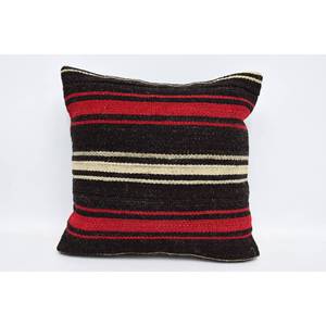 Oreiller Patchwork Kilim en laine marron 16x16 pouces oreiller d'accent décoratif imprimé floral Vintage tissé pour literie sol Portable - Product Image 1