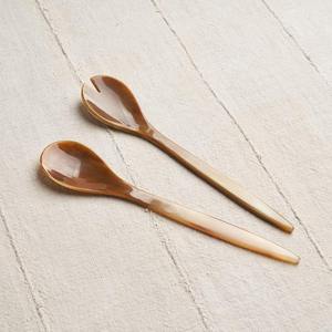 Serveur de salade en corne naturelle au look attrayant ensemble de 2 pièces avec poignée en métal serveur de salade personnalisé et mélanger les ustensiles de cuisine et utilisé - Product Image 2