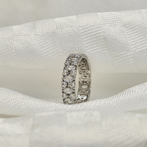 IGI Certified CVD HPHT Lab Grown Diamond <b>Fine</b> <b>Rings</b> 14k 18k Solid Gold Half Eternity Wedding Band Elegant <b>Ring</b> for Women's Party - Product Image 3