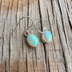 925 solide en argent Sterling à la main pierres précieuses opale Spinner boucles d'oreilles filles mode femmes balancent 925 timbre argent classique bijoux - Product Image 4