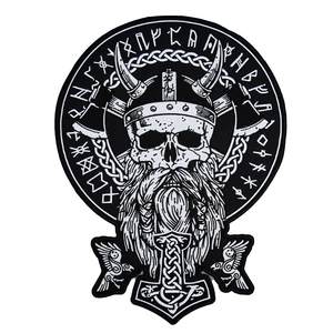 Odin Large <b>Back</b> Embroidered <b>Patch</b> for Vest Iron-on Sew on Multicolor - Product Image 1