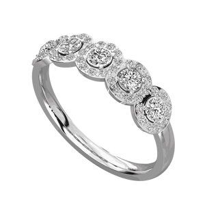 แหวนแต่งงานทรงกลมประดับเพชร 5 วงสำหรับผู้หญิง - Product Image 1