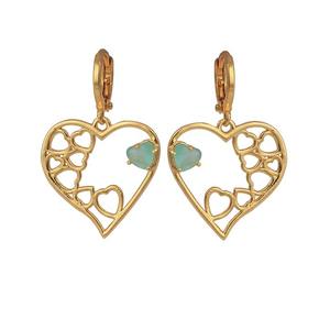 Diseñador minimalista rosa fucsia pendientes de aro de piedras preciosas chapado en oro conjunto de puntas en forma de corazón pendientes colgantes joyería - Product Image 5