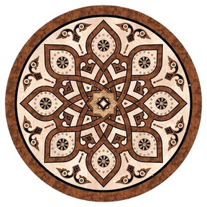 Revêtement de sol en marbre incrusté, motifs artistiques élégants en pierre incrustée, carreaux de sol ronds - Product Image 1