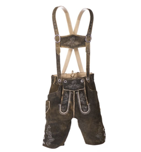 Bávaro de alta calidad para mujer Lederhosen corto genuino cuero dividido frontal bordado bolsillos botones - Product Image 6