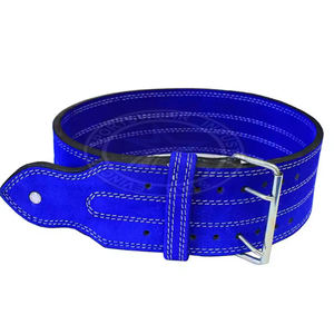 Ceinture de musculation en cuir de vache robuste bleue unisexe, personnalisée, antidérapante, protection professionnelle pour la musculation - Product Image 3